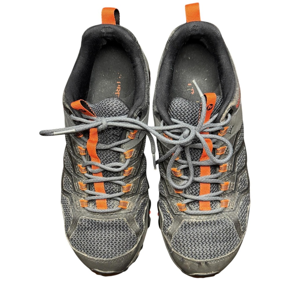 Merrell Trail Running Shoes Mens Size 10.5 Gray Orange Vibram Sneakers‎ J77457